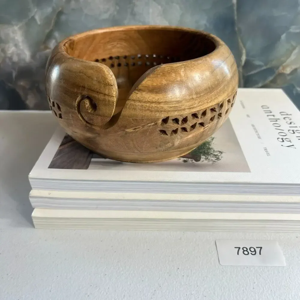 Handcrafted Wooden Yarn Bowl 6